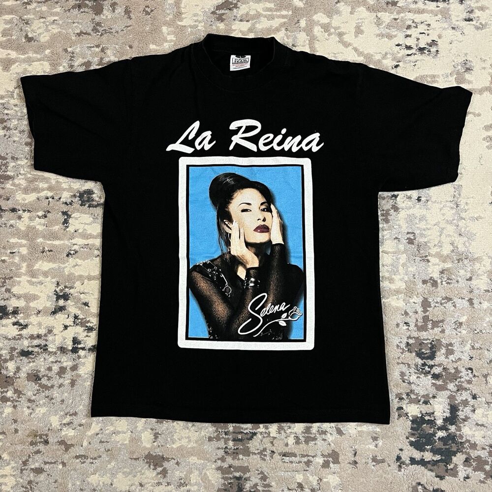 VTG Selena Quintanilla La Reina The Queen Portrait Rap Tejano T Shirt Sz Large